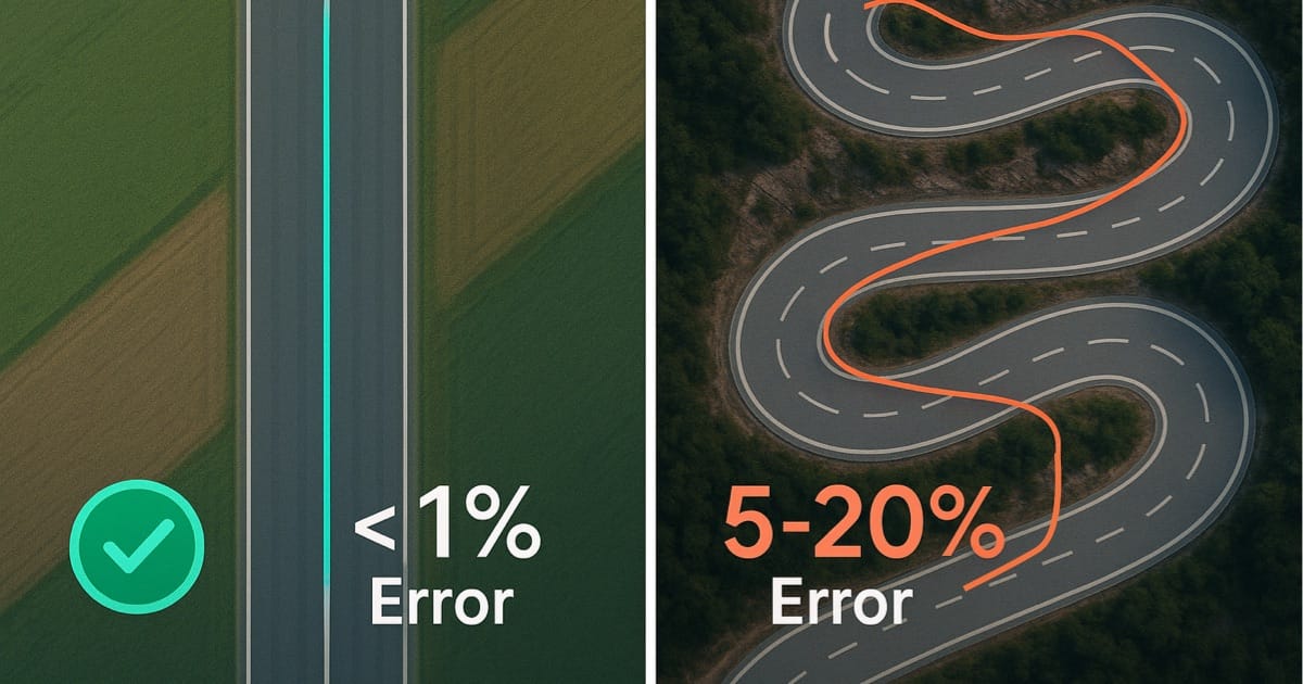 GPS Accuracy on Curves vs Straight Roads